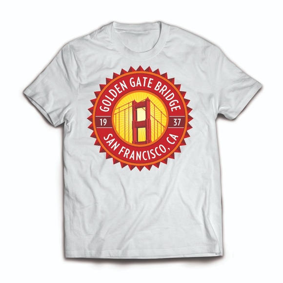 San Francisco Golden Gate Bridge White Tee - Picture 1 of 1